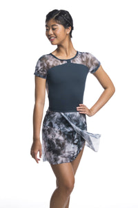 15" Wrap Skirt in Misty Watercolour Print Mesh - AW501MW