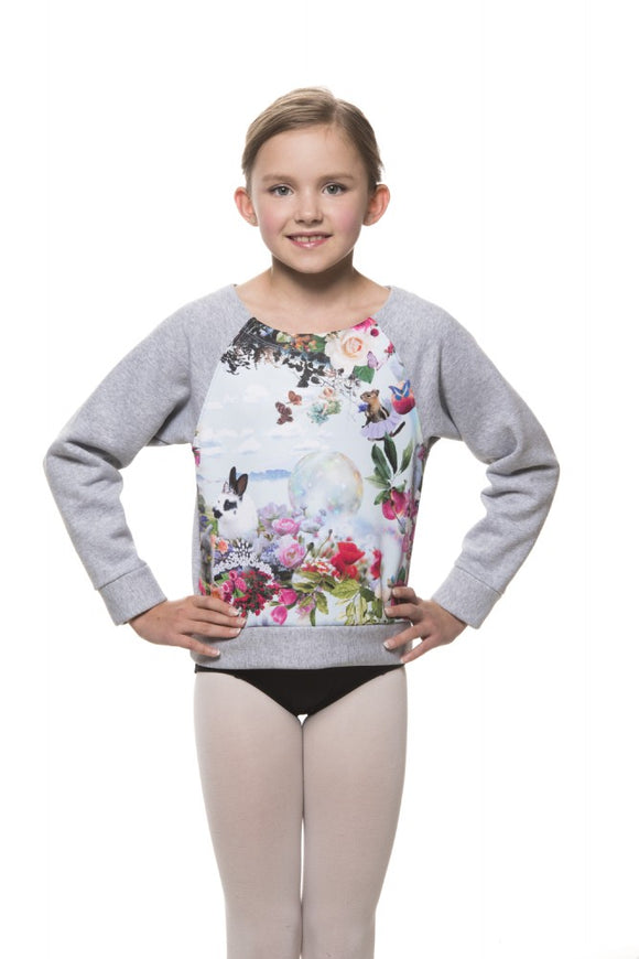 Girls Sweatshirt with Ballet Bunnies Print - AW330BB G