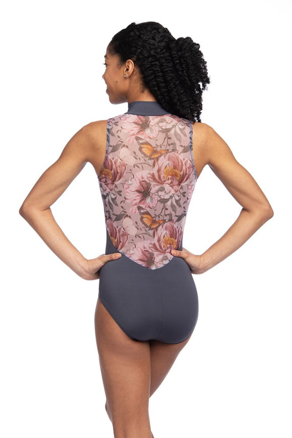 Zip Front with Butterfly Bloom Print - AW1062BB